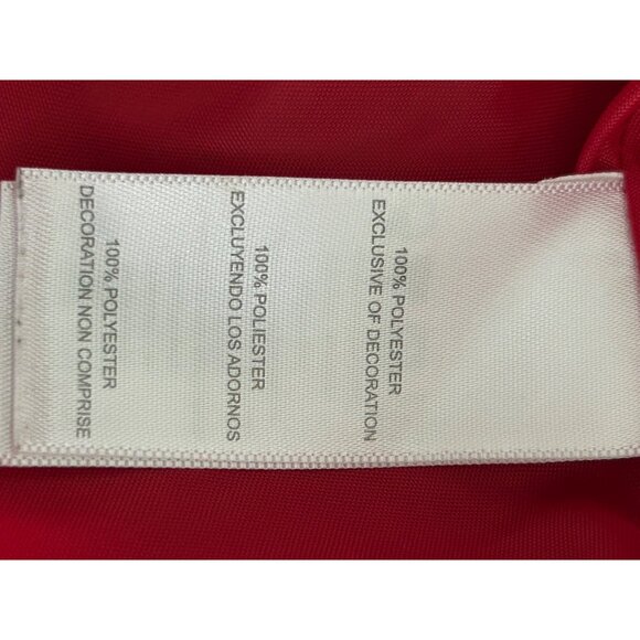 Red Girls Sleeveless Dress With Rosette & Sequin Details Tulle Skirt Back Zip Si - Picture 6 of 10